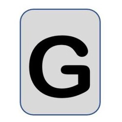 Aluminium label black/silver 40X25mm - Letter G